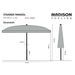 Madison Parasol Patmos Luxe Rectangulaire 210x140 cm Gris clair - Photo n°6