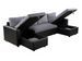 Canapé d'angle panoramique convertible simili noir et microfibre gris Parys 287 cm - Photo n°6