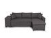 Canapé d'angle reversible et convertible tissu gris foncé avec coffre et poufs Kita 241 cm - Photo n°3