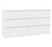 Meuble 6 tiroirs bois blanc brillant Agency 140 cm - Photo n°1