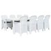 Meuble à dîner d'extérieur 9pcs Plastique Blanc Aspect de rotin - Photo n°1