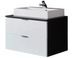 Meuble avec vasque 2 tiroirs mélaminé blanc et anthracite Bard - Photo n°1