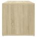 Meuble bas de rangement blanc et bois clair 105x35x35 cm - Photo n°5