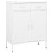 Meuble de rangement 2 portes 2 tiroirs Klako 80 cm - Acier mat - Photo n°1