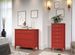 Meuble de rangement 3 tiroirs bois massif rouge et naturel Elisa - Photo n°2