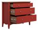 Meuble de rangement 3 tiroirs bois massif rouge et naturel Elisa - Photo n°3