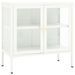 Meuble de rangement Blanc 70x35x70 cm Acier et verre - Photo n°1