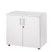 Meuble de rangement bureau HUBLO blanc – Armoire basse 2 portes avec serrure - Photo n°1