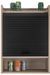 Meuble de rangement haut à rideau 3 niches chêne naturel et noir Lohan 54 cm - Photo n°2