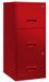 Meuble de rangement métal rouge 3 tiroirs Bolan H 96 cm - Photo n°1