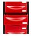 Meuble de rangement sur roulettes 6 tiroirs métal rouge et noir Folia - Photo n°3
