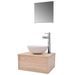 Meuble de salle de bain 4 pcs avec lavabo et robinet Beige - Photo n°1