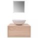 Meuble de salle de bain 4 pcs avec lavabo et robinet Beige - Photo n°4