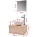 Meuble de salle de bain 4 pcs avec lavabo et robinet Beige - Photo n°12