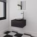 Meuble de salle de bain 4 pièces bois laqué noir Val - Photo n°2