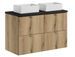 Meuble de salle de bain 4 tiroirs NOVA OAK 100 cm avec double vasque GAJA - Photo n°1