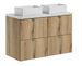 Meuble de salle de bain 4 tiroirs NOVA OAK 100 cm avec double vasque GAJA - Photo n°1
