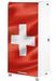 Meuble informatique blanc à rideau drapeau Suisse Orga 140 cm - Photo n°1