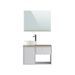 Meuble salle de bain avec vasque + miroir - 1 tiroir 1 portes - Décor chene et blanc - L 80 x P 46 x H 63 cm - LARS - Photo n°2
