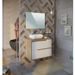 Meuble salle de bain avec vasque + miroir - 2 tiroirs - Décor chene et banc - L 80 x P 46 x H 75 cm - LENA - Photo n°3