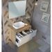 Meuble salle de bain avec vasque + miroir - 2 tiroirs - Décor chene et banc - L 80 x P 46 x H 75 cm - LENA - Photo n°4