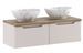 Meuble salle de bain double vasque blanche suspendu NOVA taupe 100 cm avec plan Chêne Casella et vasques PATI - Photo n°1