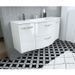 Meuble salle de bain L 120 cm - 2 tiroirs 2 portes + Vasque - Blanc - ONDE - Photo n°5