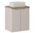 Meuble salle de bain suspendu 2 portes NOVA 50 cm avec vasque blanche GAJA – Élégance minimaliste et gain de place - Photo n°1