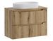 Meuble salle de bain suspendu 2 tiroirs NOVA Chêne naturel 80 cm avec vasque blanche BEYOND – Élégance bois et design contemporain - Photo n°1