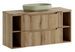 Meuble salle de bain suspendu naturel NOVA 120 cm – Vasque ovale vert olive, 2 tiroirs et étagères - Photo n°1