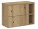 Meuble salle de bain suspendu NOVA OAK 80 cm – 2 tiroirs, étagère et plan de travail - Photo n°1