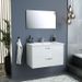 Meuble salle de bain + Vasque + Miroir - 2 tiroirs - Blanc - L 80 cm - FUNNY - Photo n°1