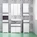 Meuble sous vasque 2 portes blanc brillant et chêne gris Varok 60 cm - Photo n°3