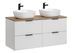 Meuble sous-vasque suspendu 4 tiroirs ADEL 120 cm avec 2 vasques – Design rainuré - Photo n°1