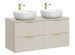 Meuble sous-vasque suspendu 4 tiroirs ADEL 120 cm avec 2 vasques – Design rainuré - Photo n°1