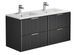 Meuble sous-vasque suspendu 4 tiroirs ADEL 120 cm avec 2 vasques encastrées – Design rainuré - Photo n°1