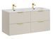Meuble sous-vasque suspendu 4 tiroirs ADEL 120 cm avec 2 vasques encastrées – Design rainuré - Photo n°1
