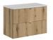 Meuble sous-vasque suspendu NOVA OAK 2 tiroirs avec plan de travail – Naturel et rangement pratique - Photo n°1