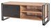 Meuble TV 1 porte 2 niches style industriel bois chêne clair et métal noir Dukita 130 cm - Photo n°1