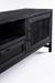 Meuble TV 2 portes 1 tiroir en bois massif noir de manguier et rotin noir Waky 180 cm - Photo n°5