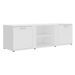 Meuble TV 2 portes 2 niches bois blanc Syllo 120 cm - Photo n°1