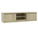 Meuble TV 2 portes 2 niches bois chêne clair Cyna 140 cm - Photo n°1