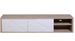Meuble TV 2 portes 2 niches bois clair et blanc brillant Grapt - Photo n°1