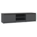 Meuble TV 2 portes 2 niches bois gris Cyna 140 cm - Photo n°1