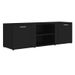 Meuble TV 2 portes 2 niches bois noir brillant Syllo 120 cm - Photo n°1
