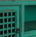 Meuble TV 2 portes 2 tiroirs pin massif recyclé turquoise Arjun - Photo n°4