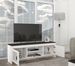 Meuble TV 2 portes ajourées bois blanc et marron Amorka 150 cm - Photo n°2