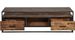 Meuble TV 2 tiroirs acacia massif foncé et pieds métal noir Corbin 185 cm - Photo n°3