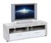 Meuble TV 2 tiroirs bois blanc et effet béton Bonnie 134 cm - Photo n°2