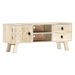 Meuble TV 2 tiroirs manguier massif blanc Endes 110 cm - Photo n°1